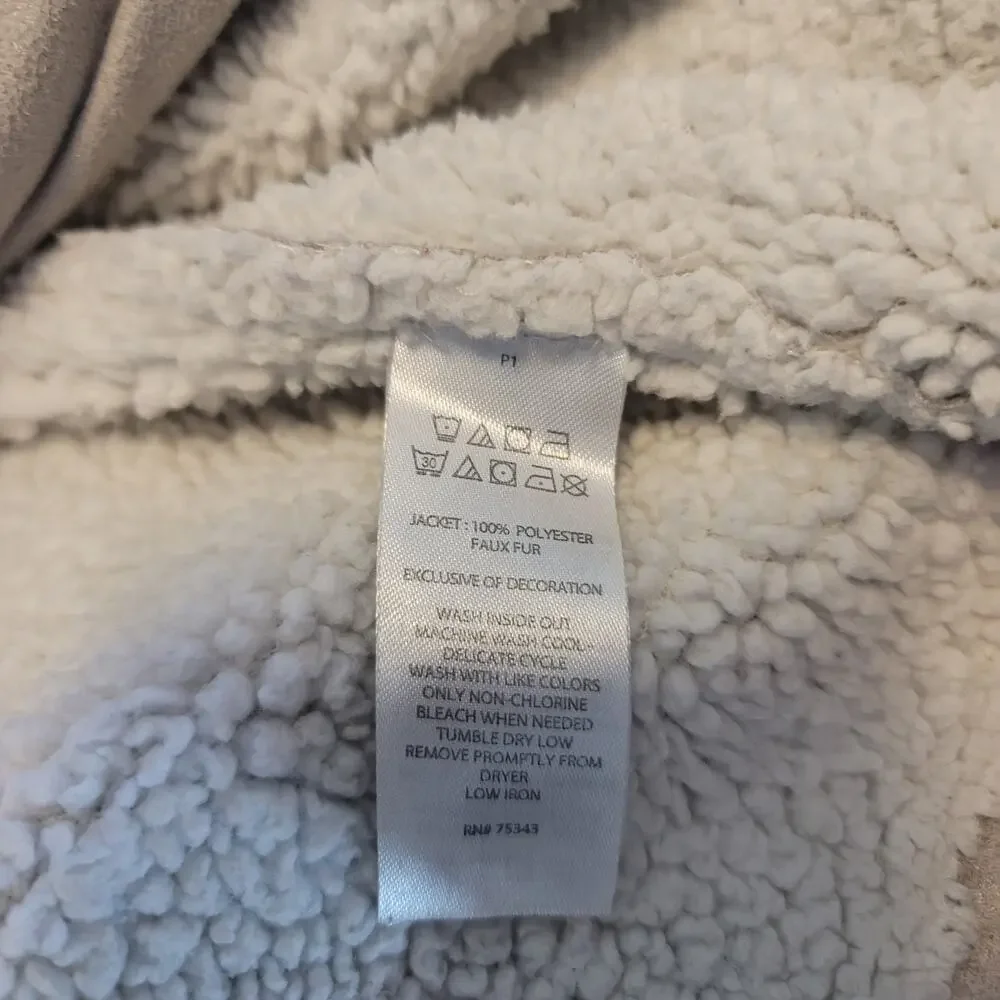 Savannah Faux Suede/Sherpa Lined Hooded Jacket Girls 6